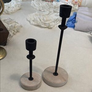 Hearth and Hand 
Elegant Black Candle Holders